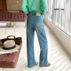 女2026高腰显瘦四面弹拖地裤 牛仔裤 直筒裤 CKLY66920斯卡洛依窄版