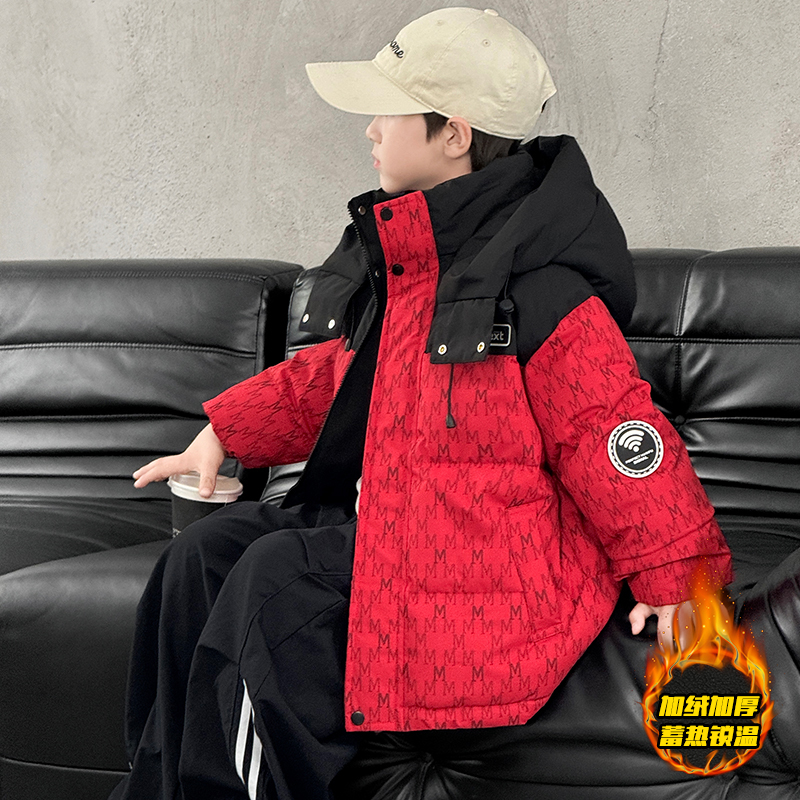 男童棉服冬季加绒加厚中大童棉衣
