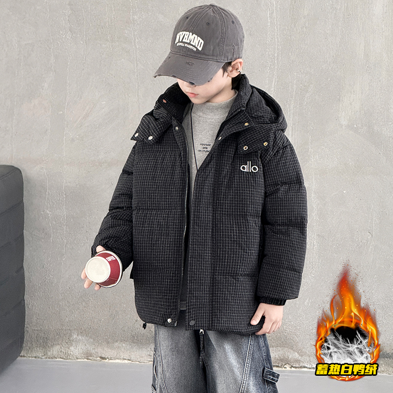 男童羽绒服外套中大童白鸭绒冬装