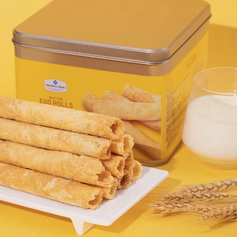 MEMBER'S MARK MM代购黄油鸡蛋卷铁罐装港式酥脆奶香下午茶糕点心