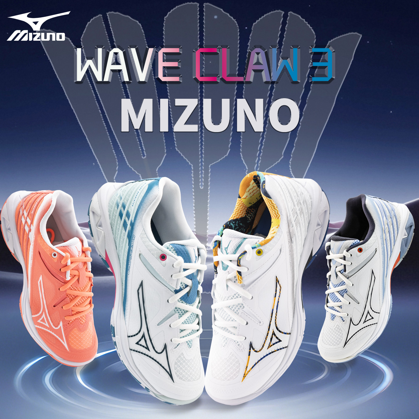 新款Mizuno轻鹰爪3专业羽毛球鞋