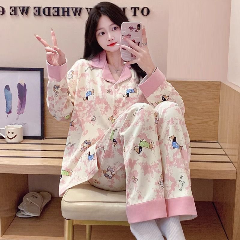 加大码300斤胖mm睡衣女春秋季长袖甜美可爱爆款可外穿家居服套装