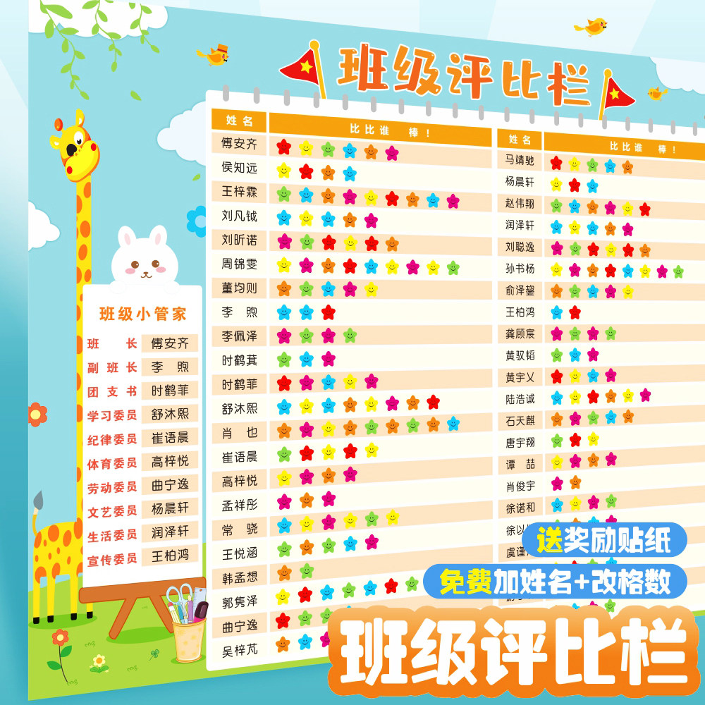 班级管理神器荣誉光荣榜评比栏墙贴小组积分表教室文化布置装饰 - 实物图