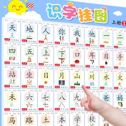 一年级识字挂图看图认字课本同步