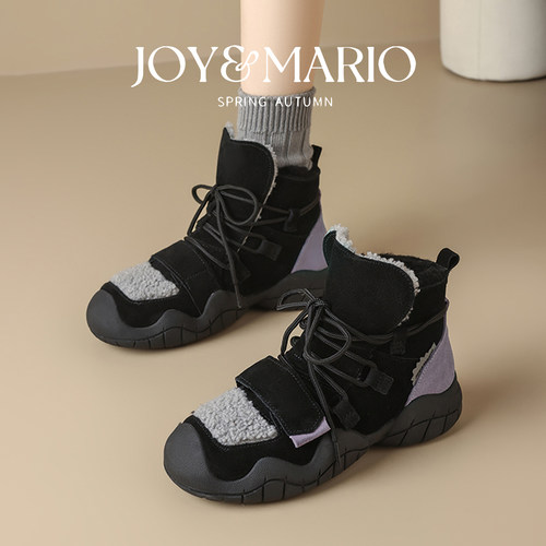 快乐玛丽雪地靴加绒加厚毛毛鞋