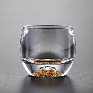 绿松石小茶杯个人专用主人杯水杯水晶玻璃功夫茶具喝茶精致小杯子
