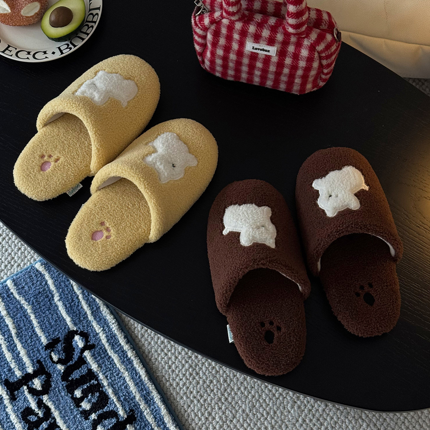卡通可爱软底拖鞋女士秋冬季居家室内新款防滑静音保暖毛绒棉拖鞋