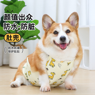 宠物狗狗防水肚兜防脏服防着凉下雨天四季 通用柯基专用护肚衣透气