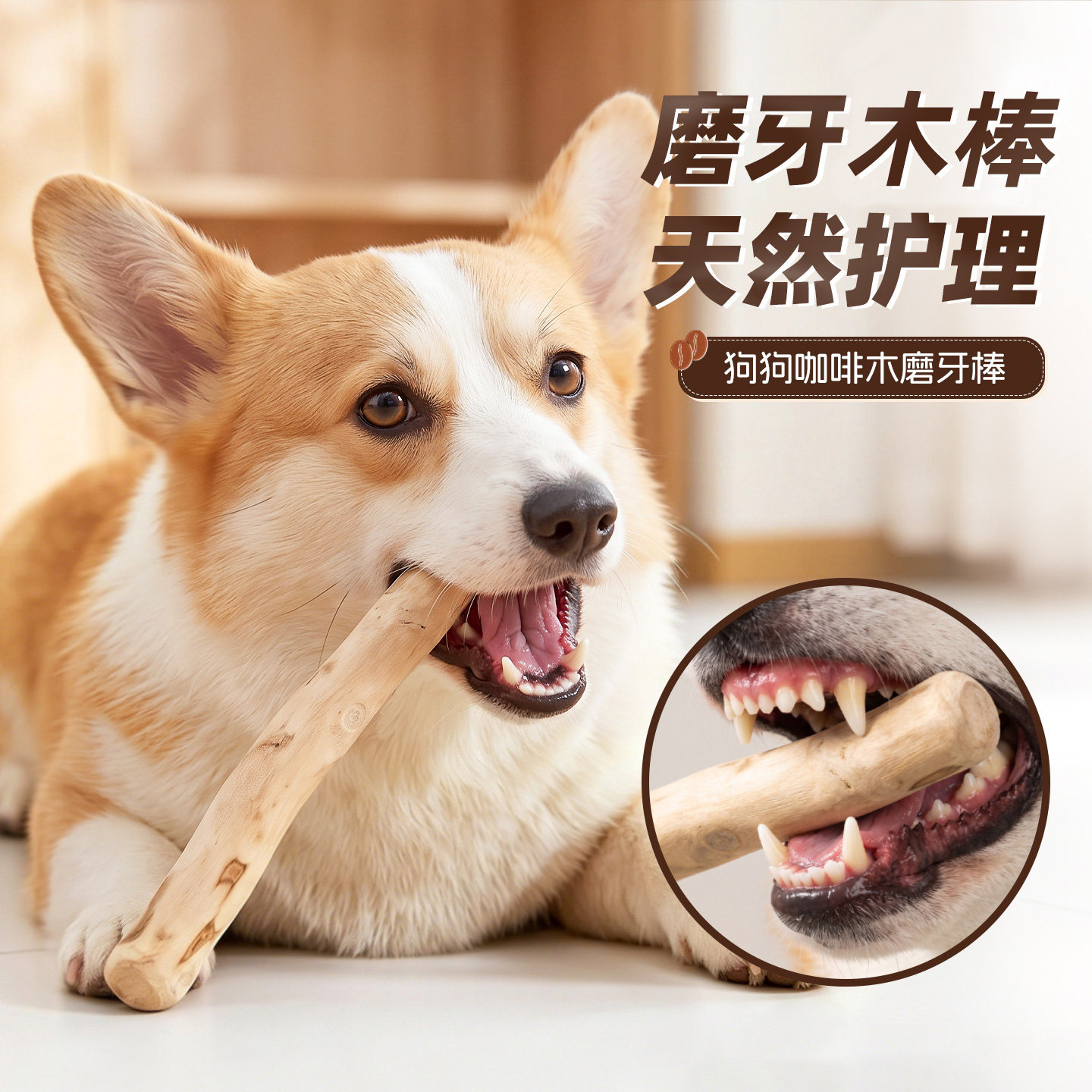 宠物狗狗中型犬天然木磨牙棒零食