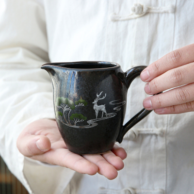 陶瓷窑变铁釉公道杯耐热泡茶过滤功夫茶具配件茶海分茶器茶漏套装