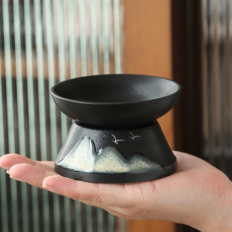 创意陶瓷茶漏粗陶茶滤家用茶叶过滤网功夫茶具滤茶器创意全瓷过滤