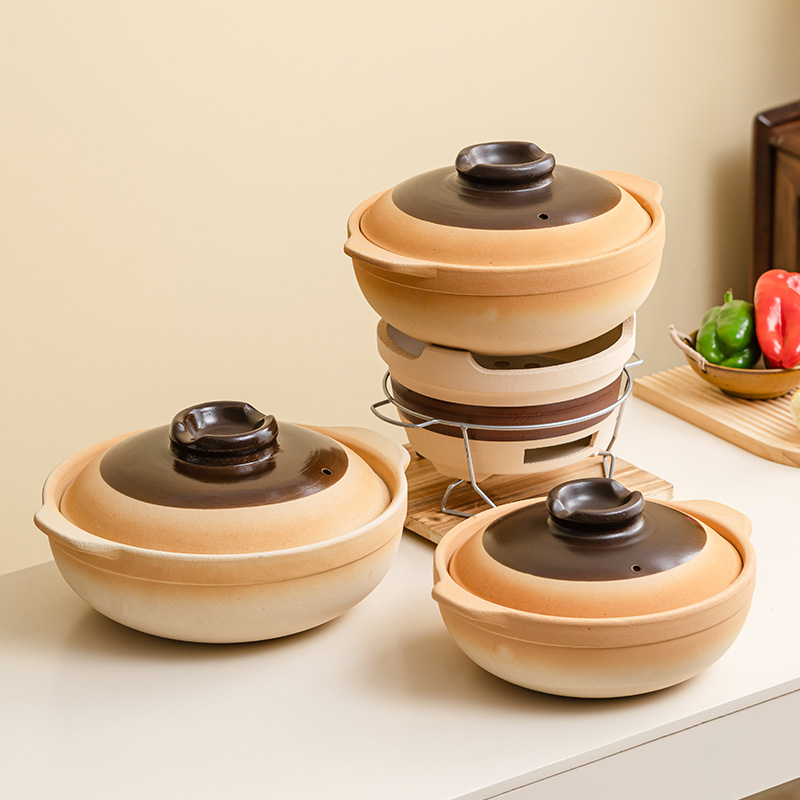 通用型双耳深砂锅适配多种炉具舒适握端取轻松深锅设计炖煮更方便