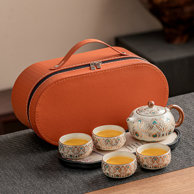 汝窑凤翎茶具套装功夫茶套装陶瓷盖碗家用待客高端茶具送礼首选,餐饮具,旅行茶具,淘宝优惠券,粉丝福利购,淘宝优惠卷