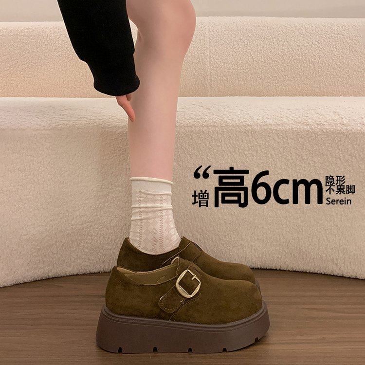 厚底增高全包勃肯鞋女2026春秋季新款复古一脚蹬懒人松糕乐福单鞋,女鞋,勃肯鞋/软木鞋,淘宝优惠券,粉丝福利购,淘宝优惠卷