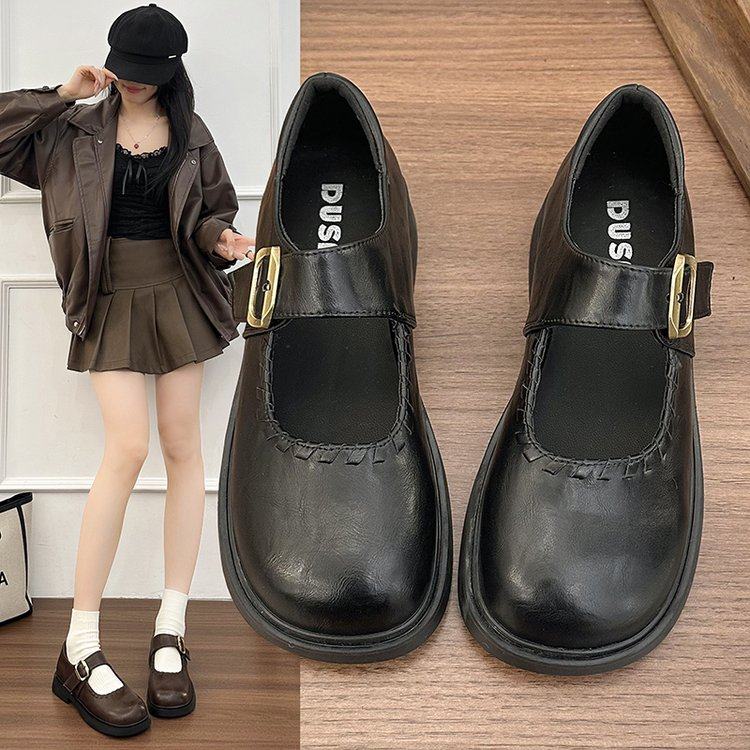 玛丽珍英伦风小皮鞋女2025新款秋季平底百搭配裙子日系jk乐福单鞋