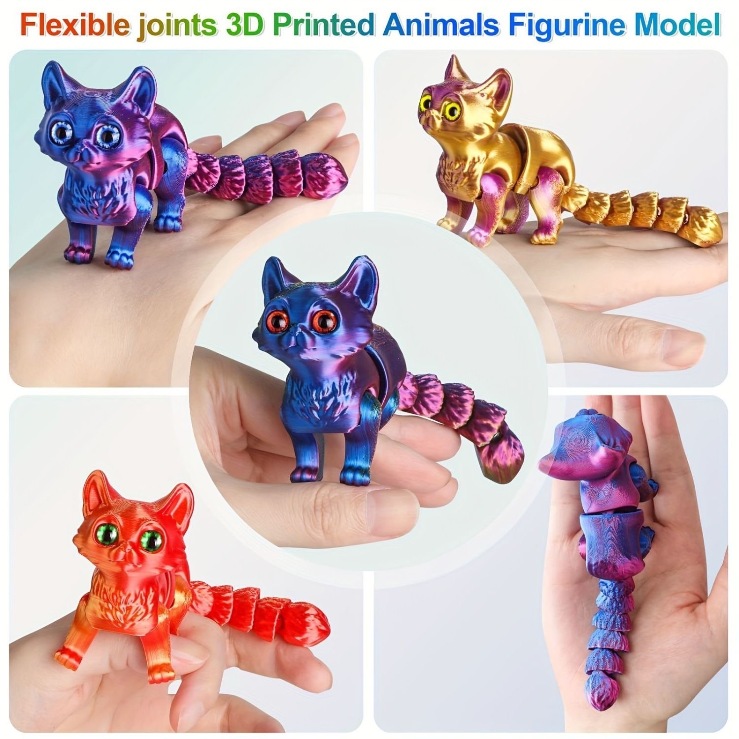 3D打印关节可活动小猫咪手办
