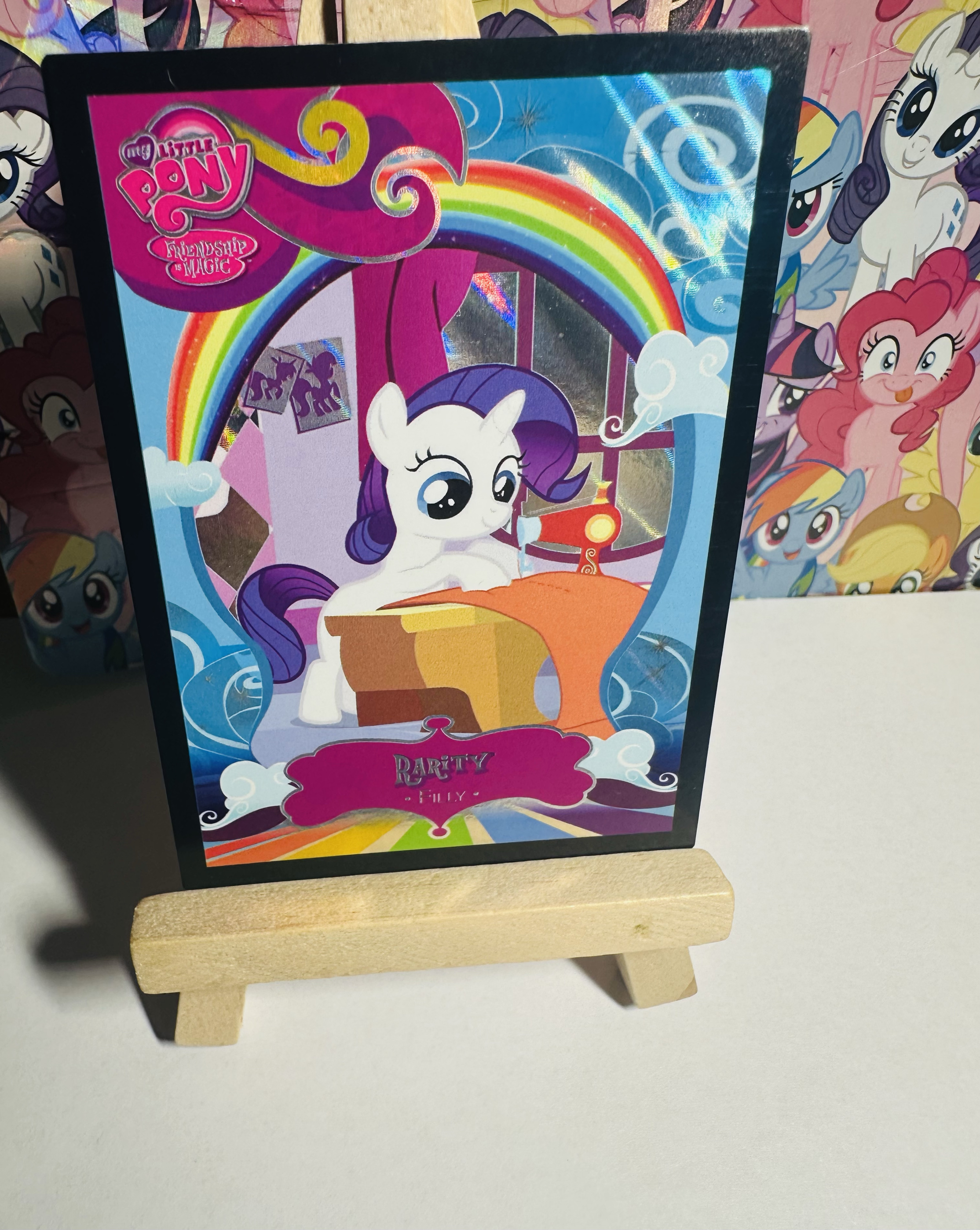 小马宝莉美版闪卡珍奇大头双面歌词水晶彩虹化和谐之源幼驹闪卡