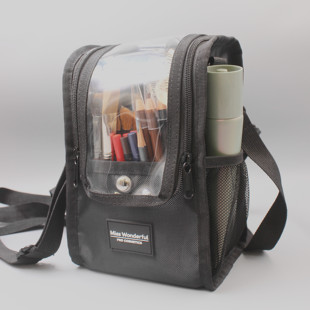 化妆包PVC透明牛津面料隔板可拆卸斜跨跟妆现场化妆师剧组防水包