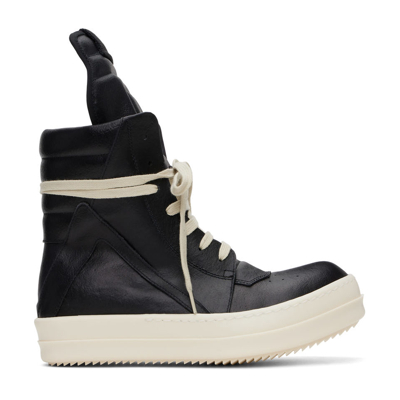 RICKOWENS 黑色 Hollywood Geobasket 高帮运动鞋男