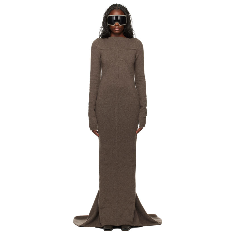 RICKOWENS 灰褐色 Porterville Luna 连衣裙女OL风通勤百搭仙女