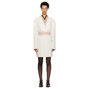 迷衣APP优惠码 Mm6 ：KCHP 灰白色纽扣大衣女 Maison Margiela
