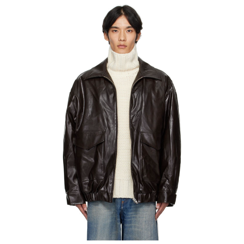 Mm6 Maison Margiela 酒红色 Sports 合成皮衣男户外轻薄舒适飞
