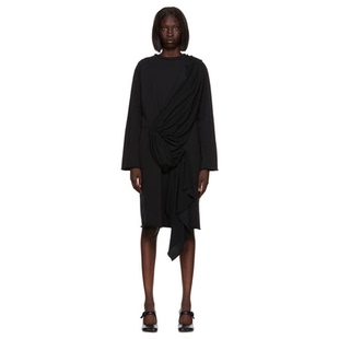 迷衣APP优惠码 Mm6 ：KCHP 黑色垂坠连衣裙女 Maison Margiela