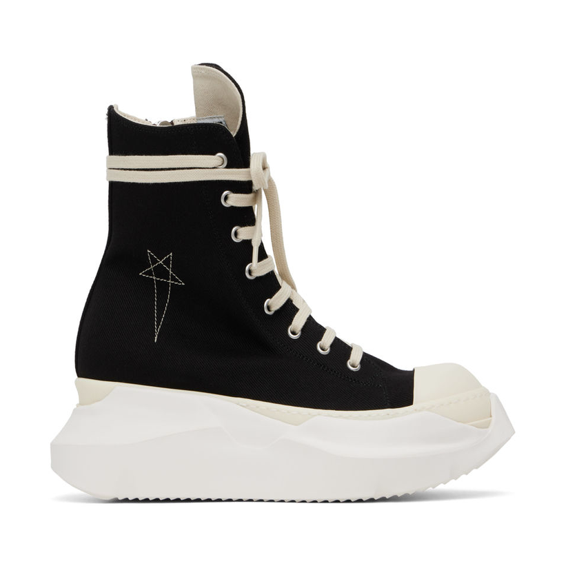 RICKOWENS 黑色 Hollywood Jumbo Laces Abstract 高帮运动鞋男