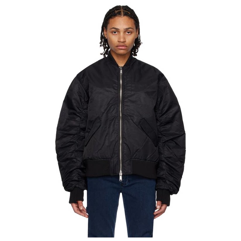 won hundred 黑色 reykjavik 飞行员夹克短外套男