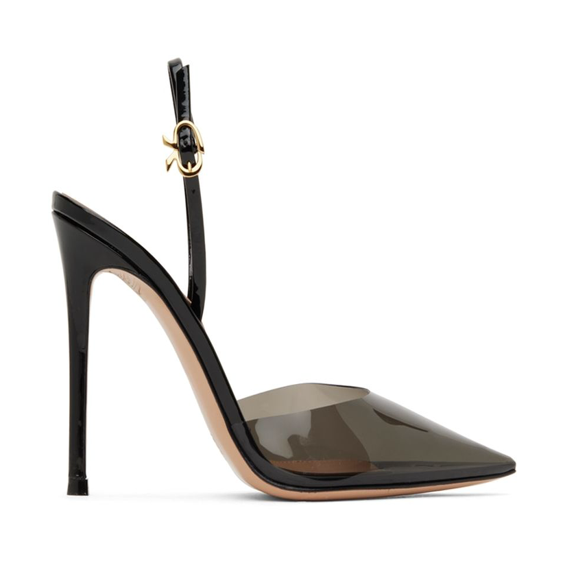 GIANVITO ROSSI 黑色 Ribbon D'Orsay 85 高跟鞋女