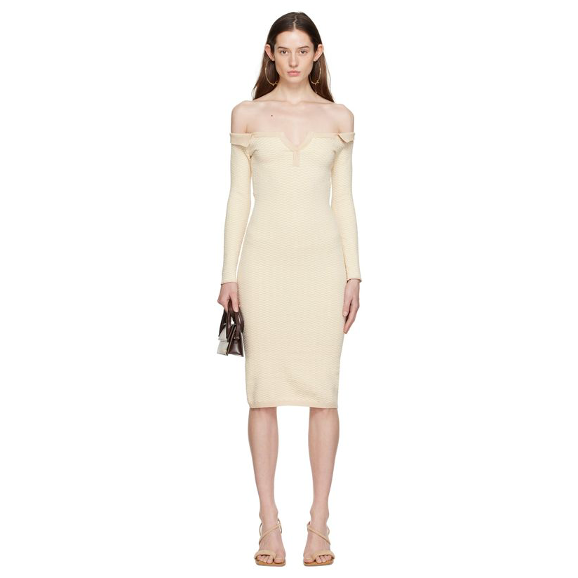 Jacquemus 米色 La Robe Maille Pampero 连衣裙女ins通勤仙女