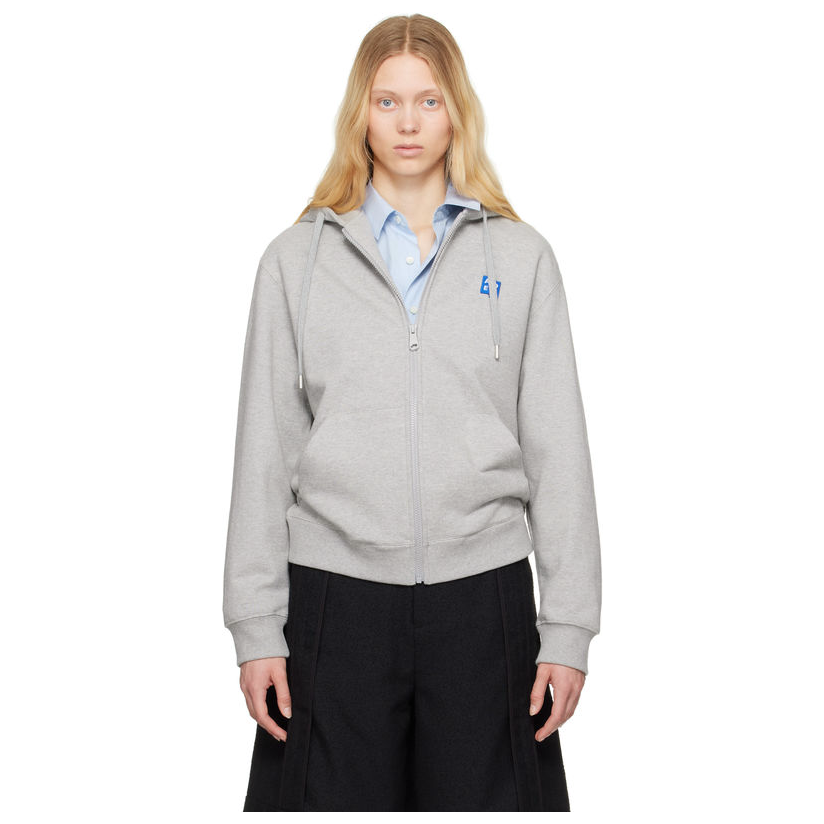 ADER ERROR 灰色 Sig; TRS Tag 01 Zip-Up 连帽卫衣女百搭男女