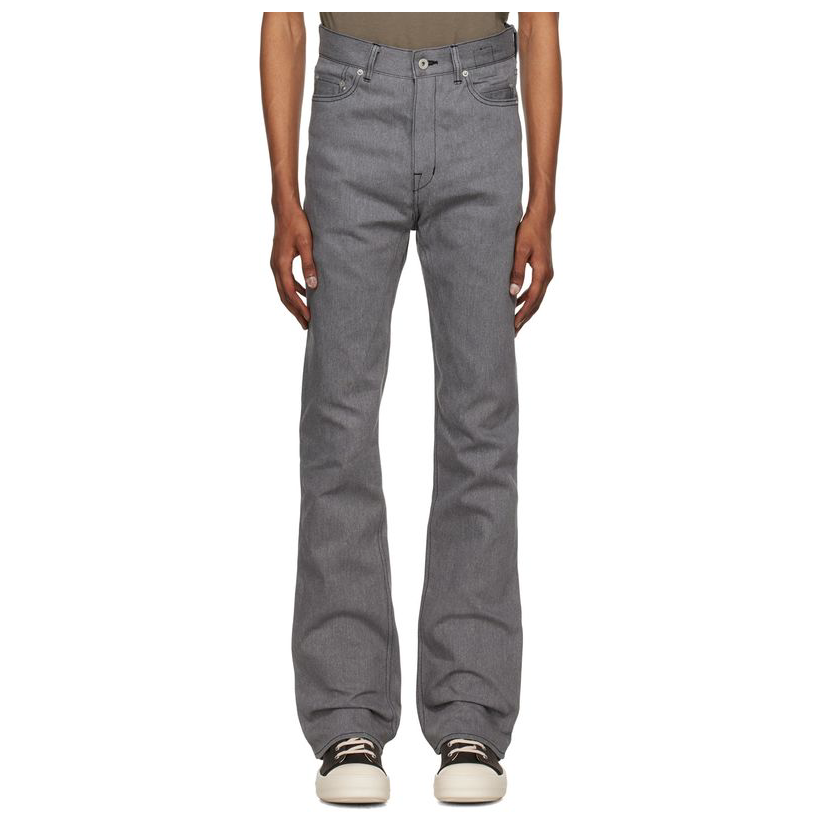 drkshdw by rick owens 灰色 jim cut 牛仔裤男