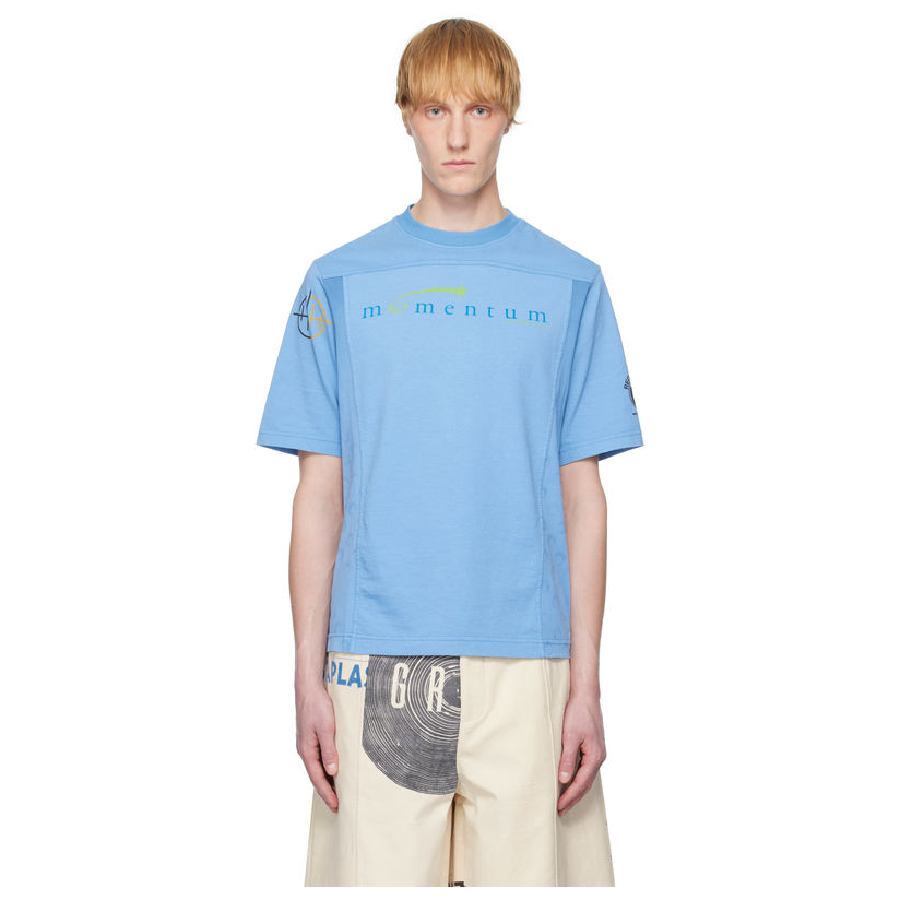 Marine Serre 蓝色 Regenerated Graphic T-shirts Regular Fit