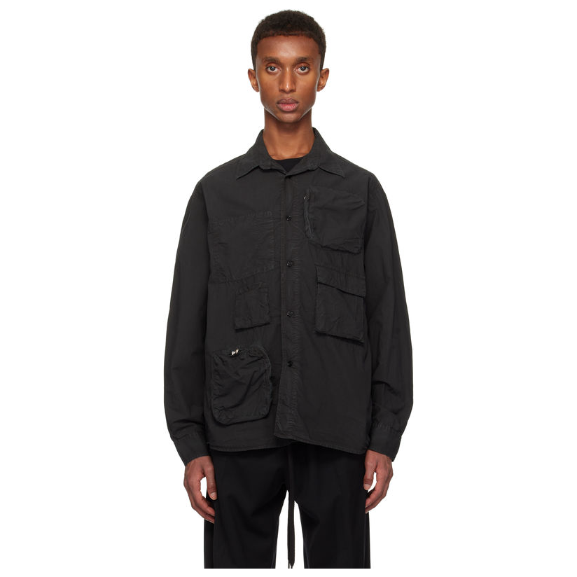 [迷衣APP优惠码：KCHP] Mm6 Maison Margiela 黑色口袋衬衫男新