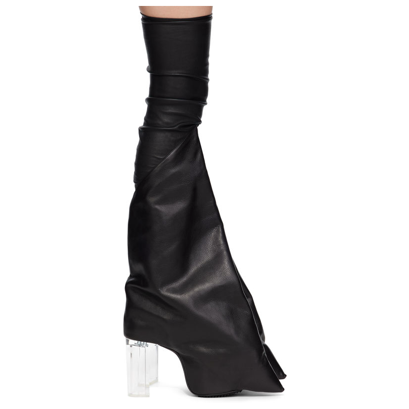 RICKOWENS 黑色 Hollywood Taco Kiss 高筒靴女