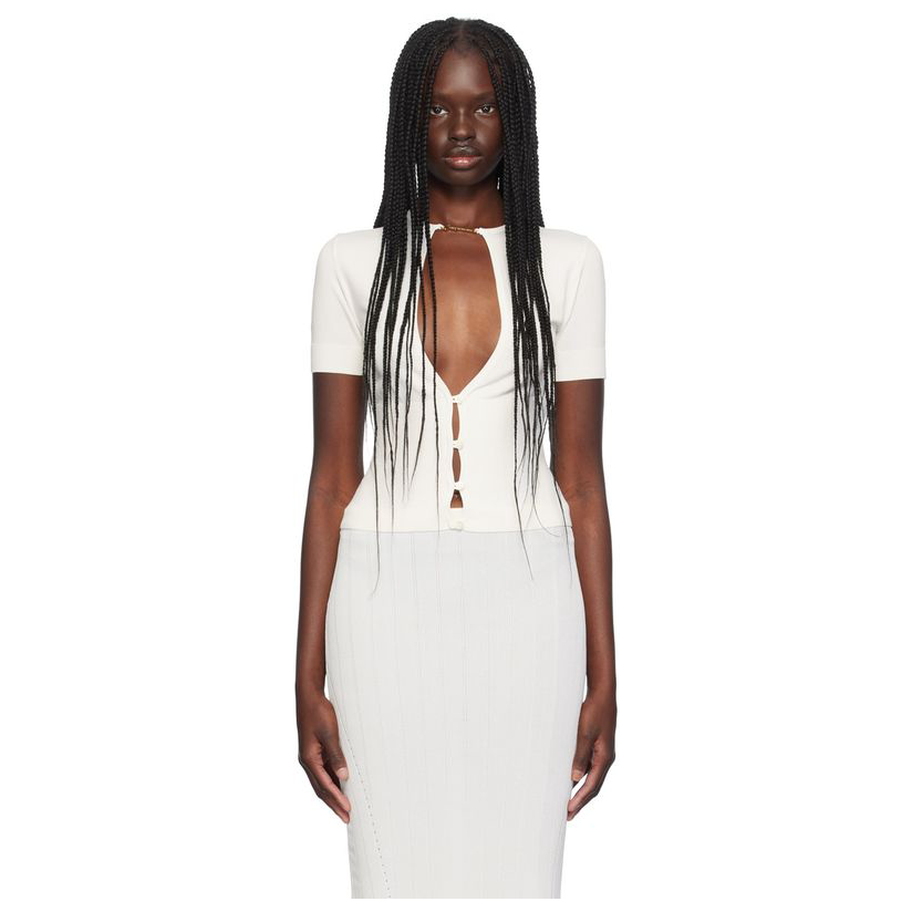 Jacquemus 灰白色 Le haut Pralu MC 针织开衫女套头衫时尚针织