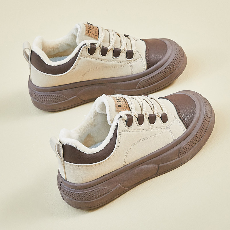 加绒厚底小白鞋女2025冬季保暖增高休闲板鞋时尚百搭爆款运动鞋女