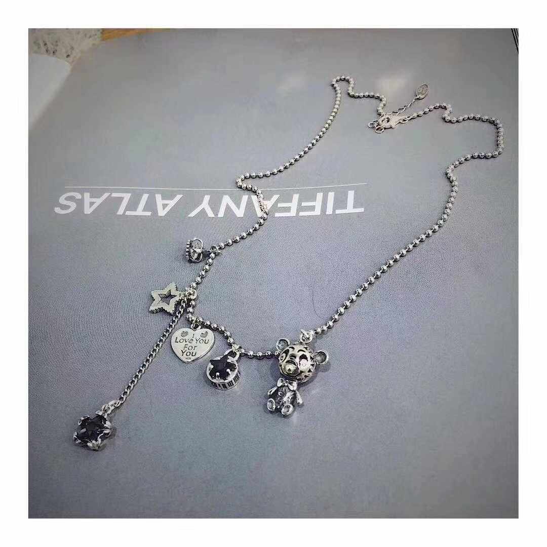 韩版朋克原宿气质原创925纯银项链脖链脖子饰品多吊坠女友礼物|msdalam kategori Aksesori/Barang Kemas Fesyen, kalung - dari Buy2taobao.com untuk memberikan perkhidmatan ejen Taobao profesional membeli