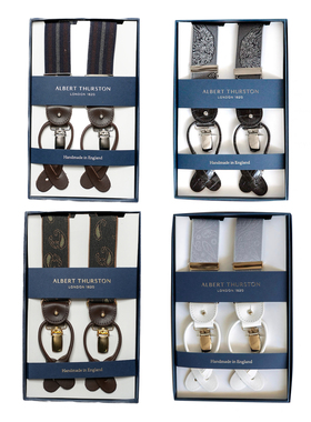 PM|Albert Thurston英国AT手工复古背带35mm金属夹皮瓣扣 两用扣