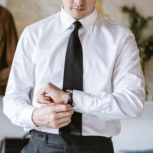 Principle M Oslo 男士正装商务白衬衫三步手工经典纯棉工作服