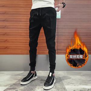 秋季束脚裤韩版修身小脚休闲裤男哈伦裤新款裤子X06-P60加绒P65图片