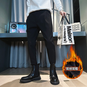 秋冬季新款男士休闲裤加绒加厚痞帅小脚裤高级感X10-p55加绒60图片