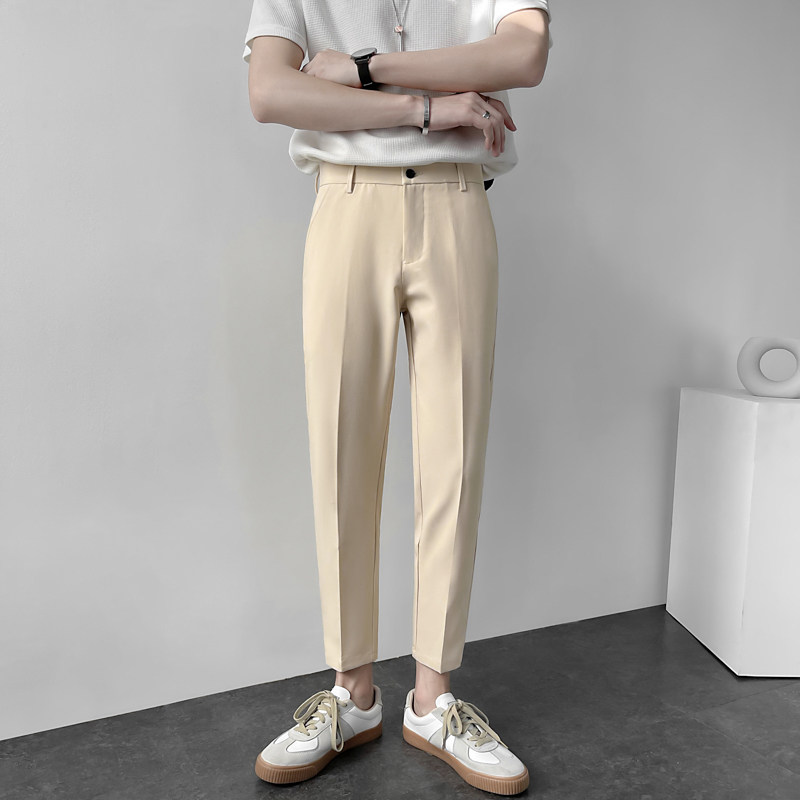 2025夏季新款薄款小西裤男韩版直筒休闲西装裤九分裤子韩版特P38,男装西服套装,电商A270