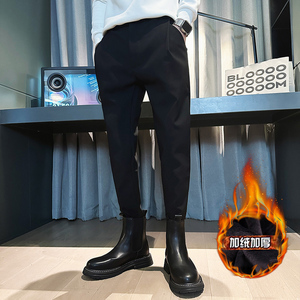 秋冬季新款男士休闲裤加绒加厚痞帅小脚裤高级感X10-p55加绒60图片