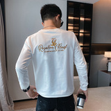 卫衣男士长袖t恤春秋季2021痞帅网红刺绣打底衫潮牌上衣服初秋P55，男装T恤，电商A270