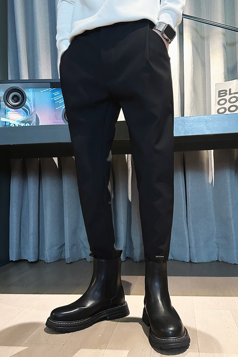2025秋冬季新款男休闲裤加绒加厚痞帅小脚裤高级感X10-p55加绒60,男装卫衣,电商A270