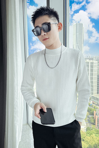2025春秋季新款男士毛衣针织衫修身加厚打底衫半高领衣服MY03-p48图片