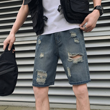 2025男夏季短裤韩版潮流牛仔裤五分裤破洞潮5分裤网红NZ23-p40，男装牛仔裤，电商A270