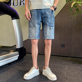 夏季男士短裤五分裤中裤直筒牛仔潮流休闲薄款弹力2023-NZ237-P45，男装牛仔裤，电商A270